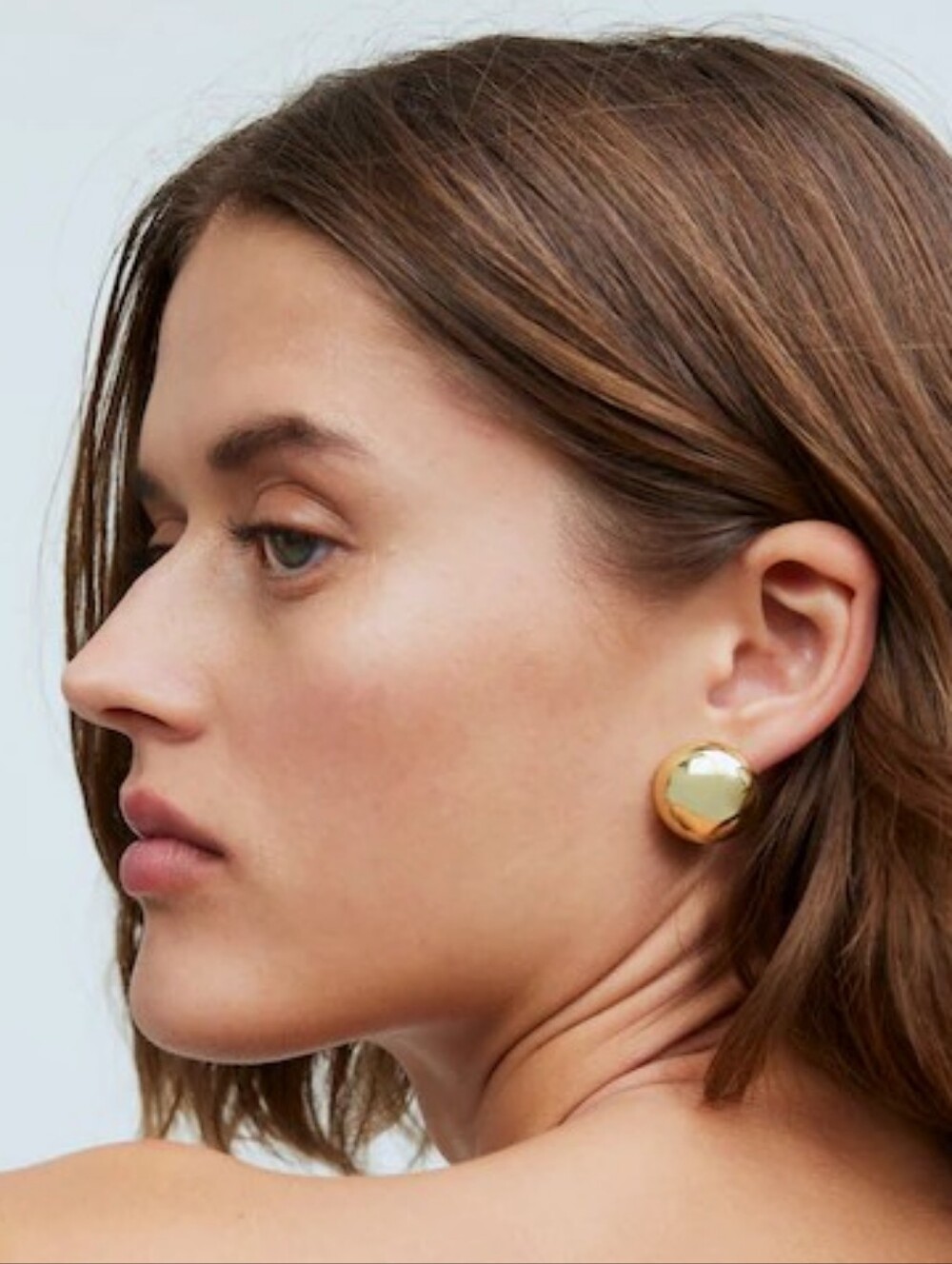 Madewell Gold Button Stud Earrings